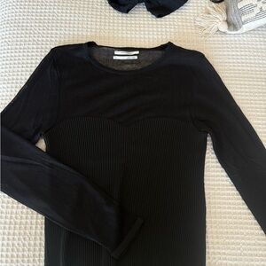 Anthropologie Black Long Sleeve Top